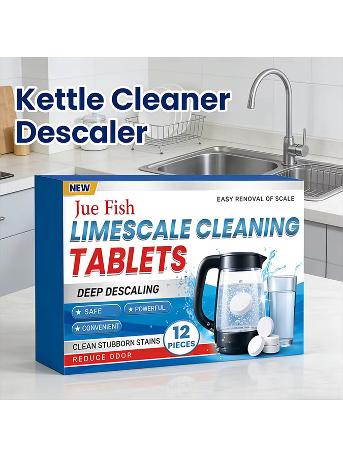 Jue-Fish Kesselreiniger Entkalker Brausetabletten zur schnellen Kalklöserung und Fleckenentfernung für deinen Wasserkocher - Bild 7