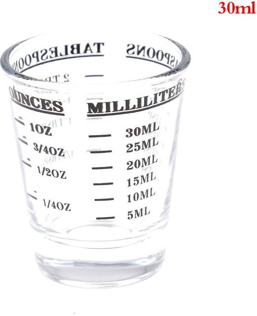 Xianye Messbecher aus Glas mit Skala, 30 ml, Schwarz/Transparent - Bild 1