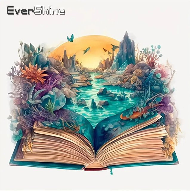 Evershine Diamant-Stickerei Flusslandschaft, DIY-Diamant-Malbuch, Natur, Bunt / Mehrfarbig - Bild 1
