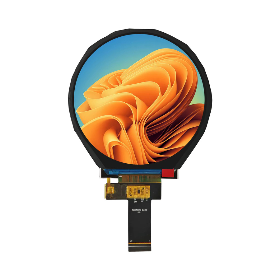 Hicenda Rundes TFT LCD-Display 3,4 Zoll IPS Kreisförmiger Bildschirm mit 800x800 Auflösung MIPI-Schnittstelle JD9365 Treiber-IC und 1000 Nits Helligkeit in Schwarz - Bild 2