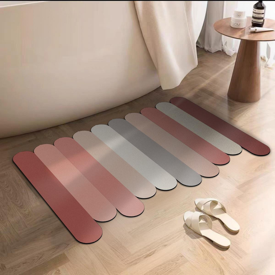 Saugfähiger Toilettenteppich von Yiran Furniture in Multicolour, rutschfester Badezimmerteppich aus Polyamidfaser, B/B: 40 x 60 cm - Bild 1