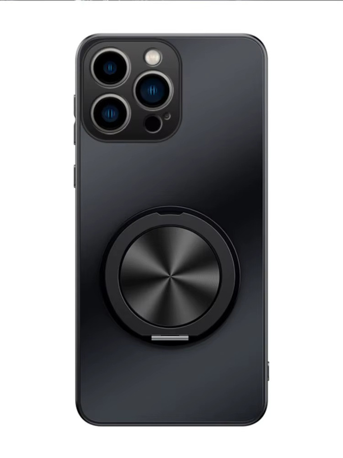 Stoßfeste Magnet-Schutzhülle mit mattem Ringhalter für Apple iPhone 11 bis iPhone 17 Air in Schwarz und Blau - Bild 2