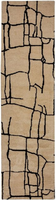 Flair Rugs Kurzflorteppich Theo Wool Look in Beige mit abstraktem Design, B/T: 80 x 300 cm - Bild 1