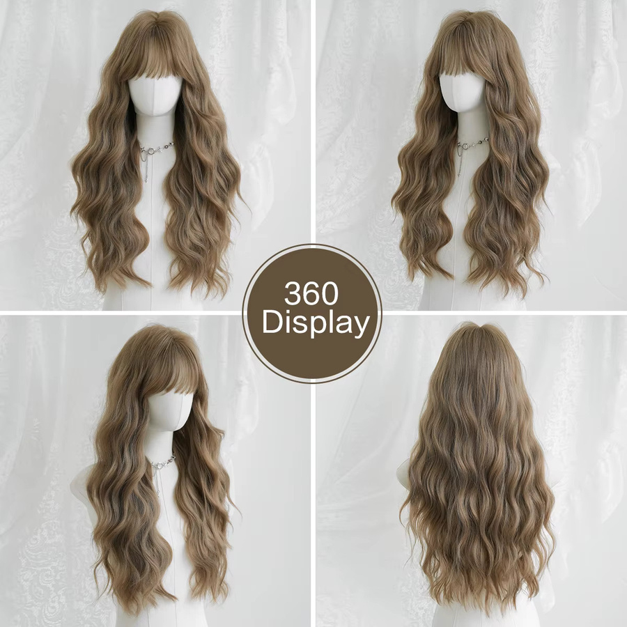 7JHH WIGS Wasserwellen-Perücke, Braun, Synthetisch, Damen - Bild 3