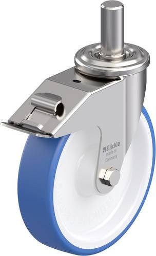 Blickle Edelstahl-Lenkrolle LEXZ-POTHS 200XR-FI in Blau und Weiß mit 200 mm Rad-Durchmesser und einer Tragfähigkeit von max. 300 kg - Bild 1