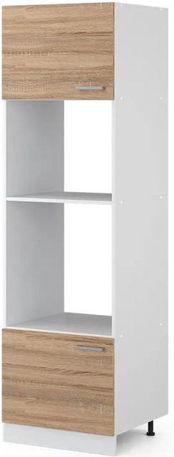 Vicco Mikrowellenschrank R-Line Küchenregal Sonoma/Weiß, B/T/H: 60 x 57,2 x 207 cm - Bild 1