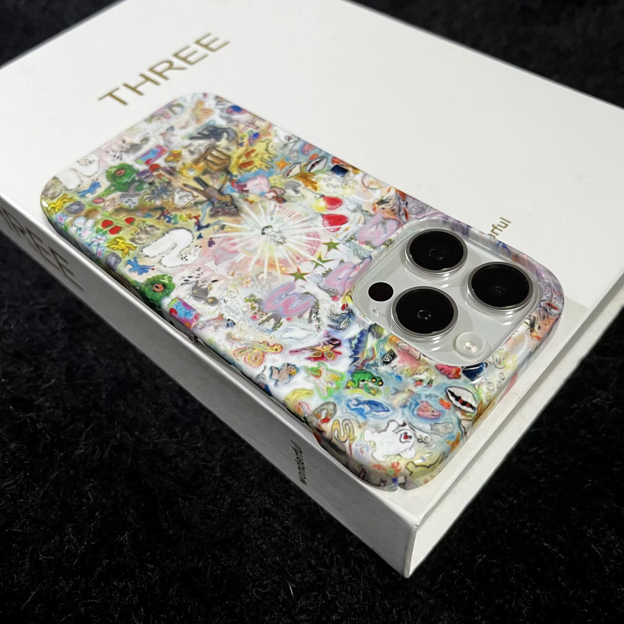 Glänzende Handyhülle mit Ölgemälde-Design für Apple iPhone Modelle in Multicolour - Bild 3