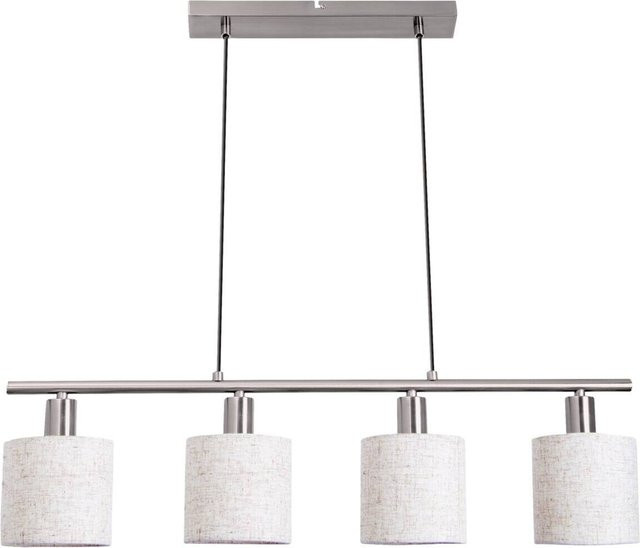 Näve Pendelleuchte Maron im 4er-Set, Farbe Beige/Braun, aus Metall und Textil, E14, B/H/T: 12 x 19 x 71,5 cm - Bild 1