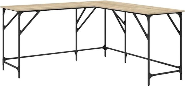 vidaXL Schreibtisch in L-Form aus Holzwerkstoff in Sonoma Eiche und Braun, B/T/H: 149 x 149 x 75 cm - Bild 1
