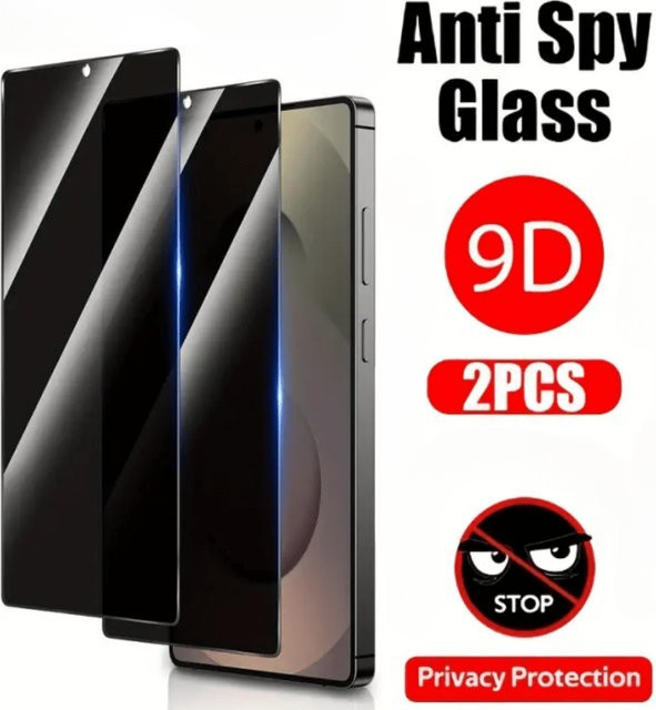 2er-Pack Anti Spy Displayschutzfolie aus gehärtetem Glas für Samsung Galaxy S25 S24 S23 S22 S21 Ultra Plus und Note 20 10 9, transparent - Bild 1
