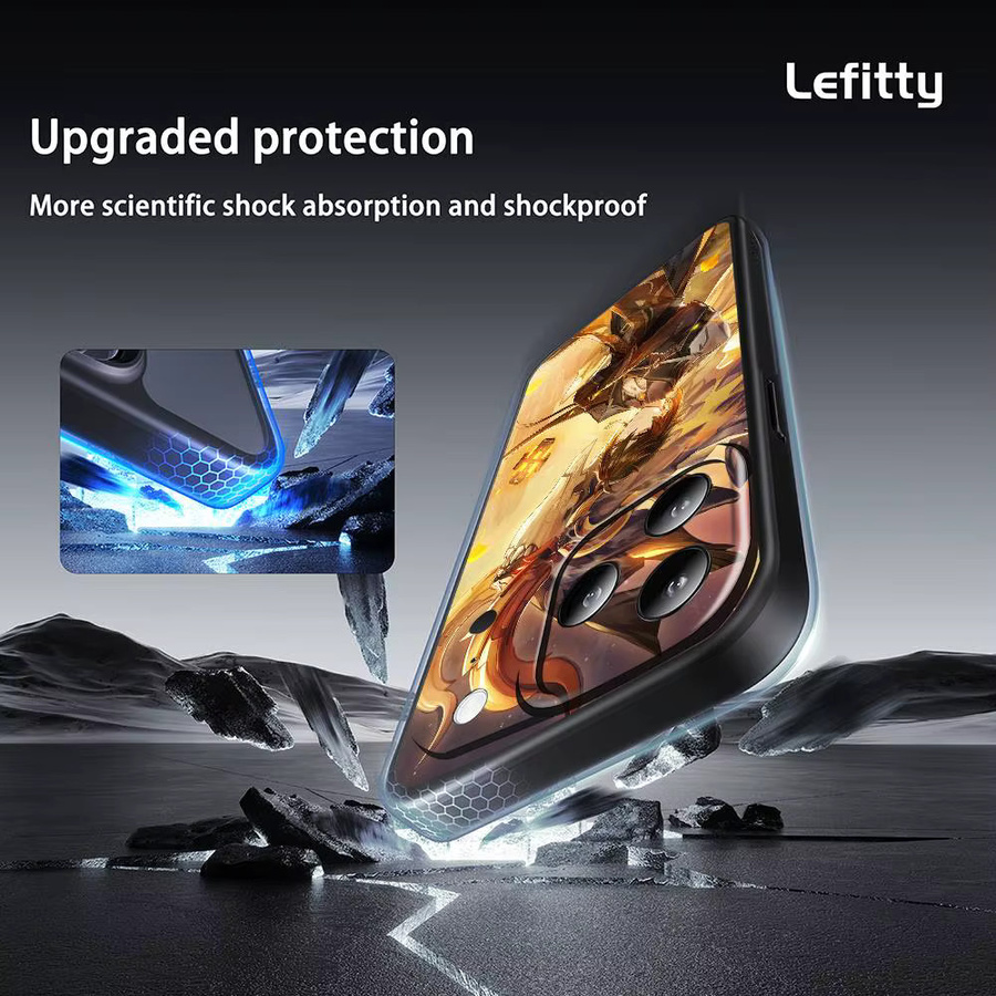 Zhongli Genshin Impact Handyhülle für iPhone 11 bis 17 Pro Max Plus Mini Schwarz Frosted Soft Shell - Bild 5