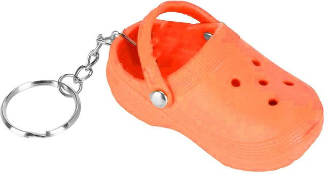 Schlüsselanhänger Silikon, Pantoffel, Violett, Orange, Kinder - Bild 1