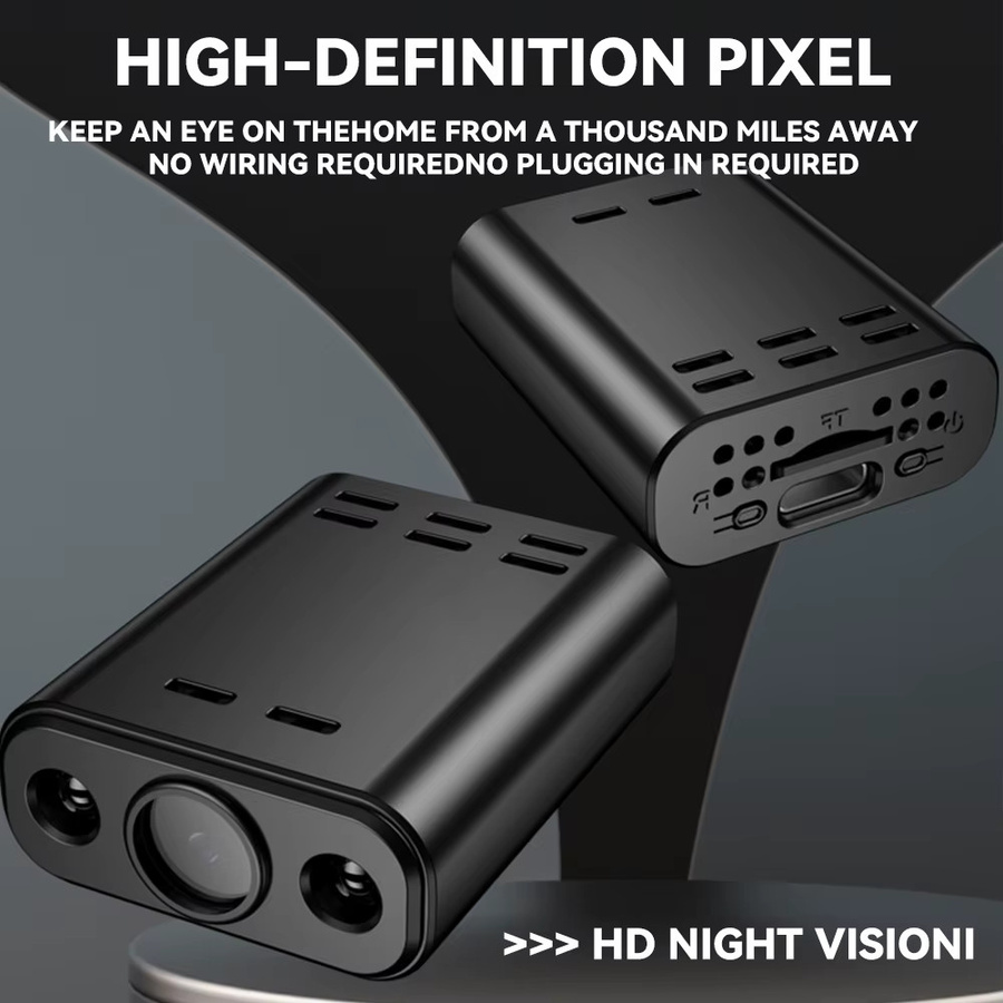 DiFang Mini Indoor Kamera 5MP HD Video mit Ton, Tragbarer DV Recorder als Verdeckte Sicherheitskamera für Home, Office und Baby Monitoring, Schwarz - Bild 4