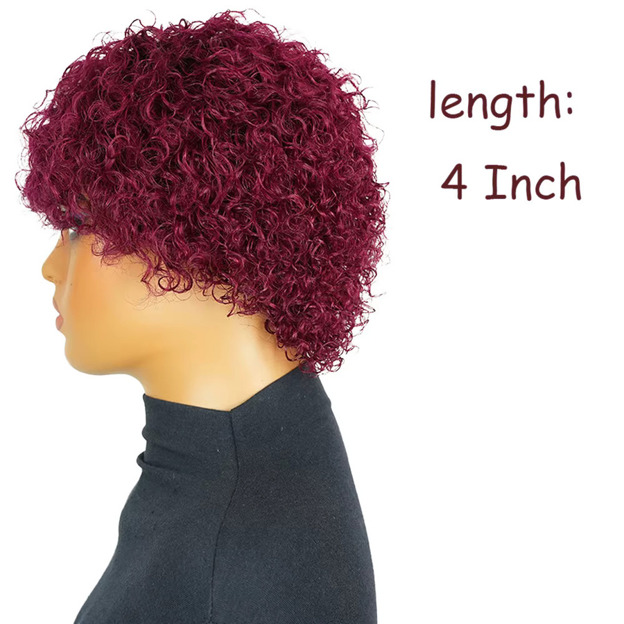 OYM HAIR Bob-Locken-Pixie-Perücke, Echthaar, Damen, Retro-Locken - Bild 5