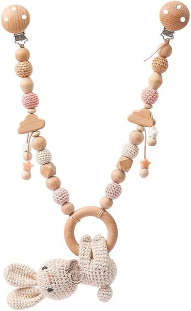 Binchi Outdoor Product Holzbeißring Bienenform, Rasselspielzeug, ab 0 Jahre - Bild 1