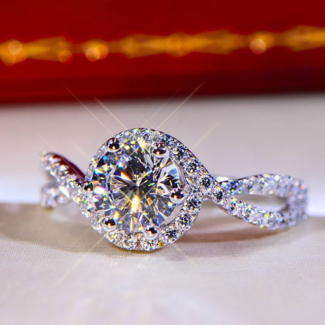 Huitan Bling Ringe, Zirkonia, Silber, Damen - Bild 1