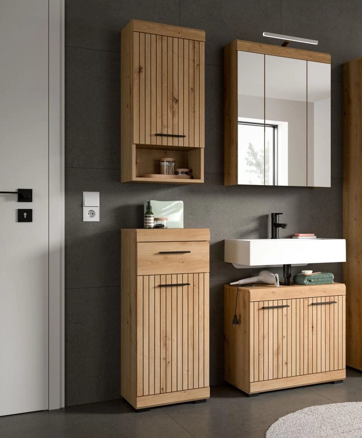 Badmöbel Set Shawn von Inn.Furn in Eiche, 4-teilig, Braun, Breite: 112 cm - Bild 3