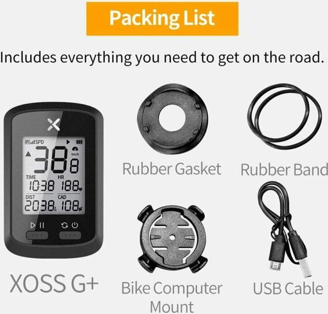 Xoss G+ GPS Fahrradcomputer mit LCD Display und IPX7 Wasserdichtigkeit in Schwarz oder Weiß - Bild 1