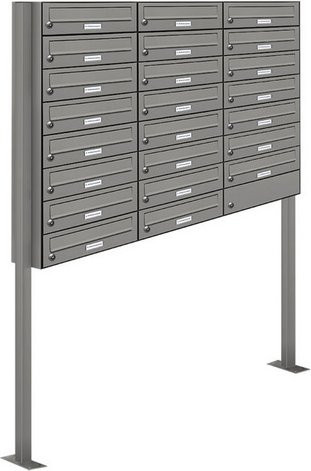 AL Briefkasten Freistehendes Briefkasten-System für 23 Parteien in Grau, B/H/T: 122,9 x 170 x 27,5 cm - Bild 1