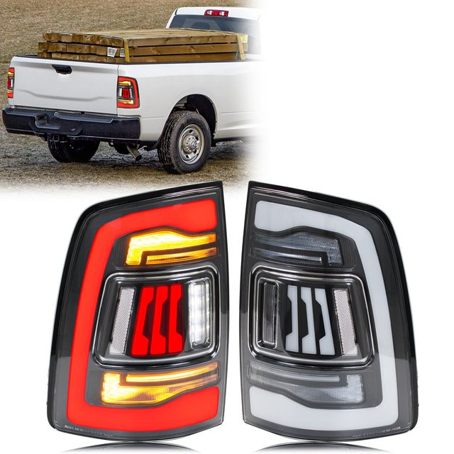 LED-Rückleuchten für Dodge Ram 1500 2500 3500 (2008–2018) mit sequentiellen Blinkern der 4. Generation in Transparent - Bild 1