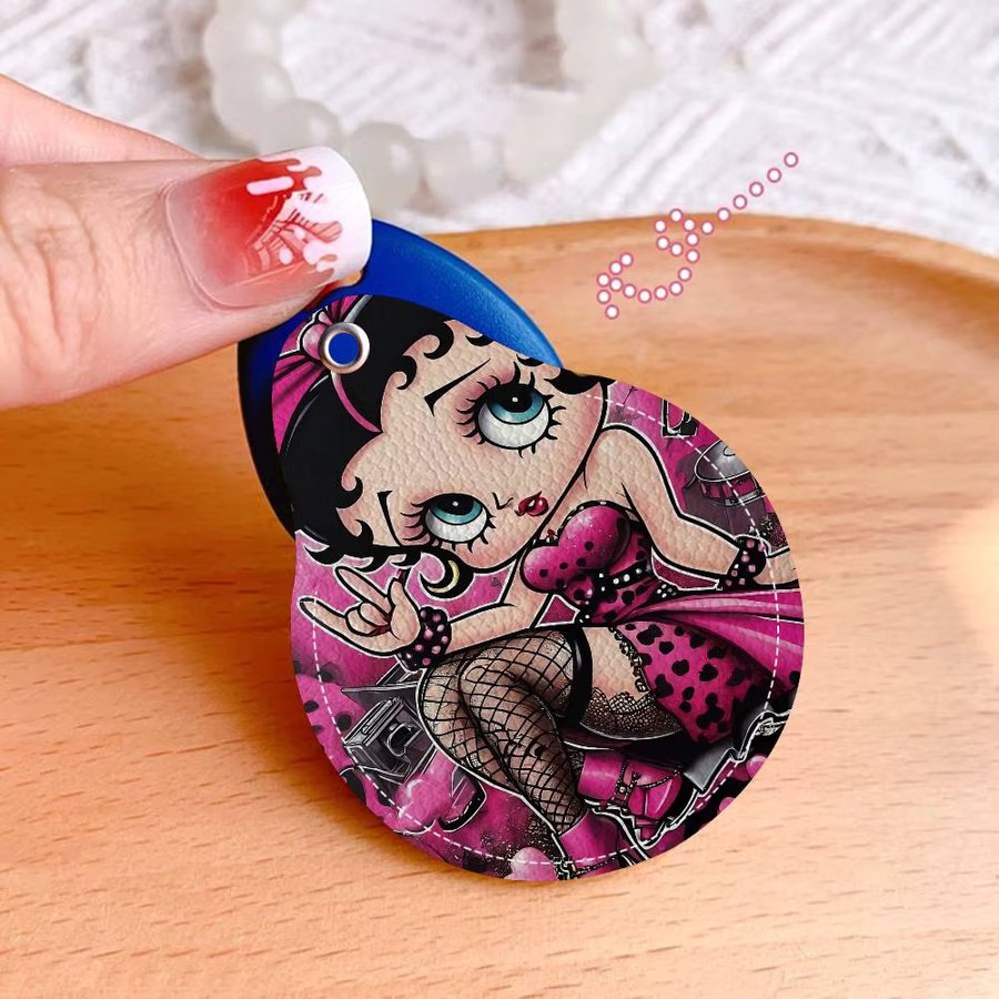 B-Betty-Cute-Boop Anime Schlüsselanhänger, Leder, Kartenhalter - Bild 3