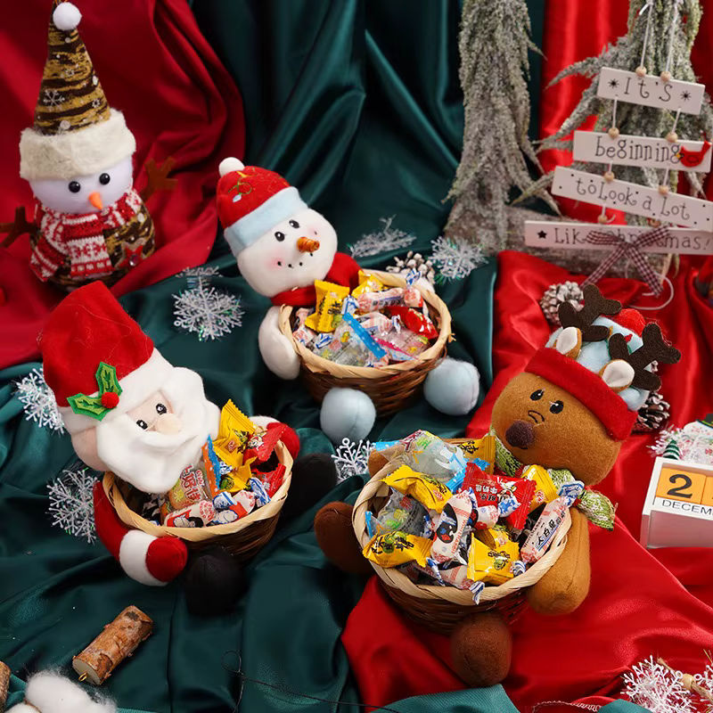 Weihnachtsmann Aufbewahrungskorb aus Rattan in Mehrfarbig für Weihnachtsdekoration und Süßigkeiten - Bild 2