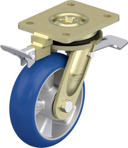 Blickle Lenkrolle LS-ALBS 160K-ST-CO-RI4 in Blau und Silber mit Aluminium, Rad-Durchmesser: 160 mm, Tragfähigkeit (max.): 580 kg - Bild 1