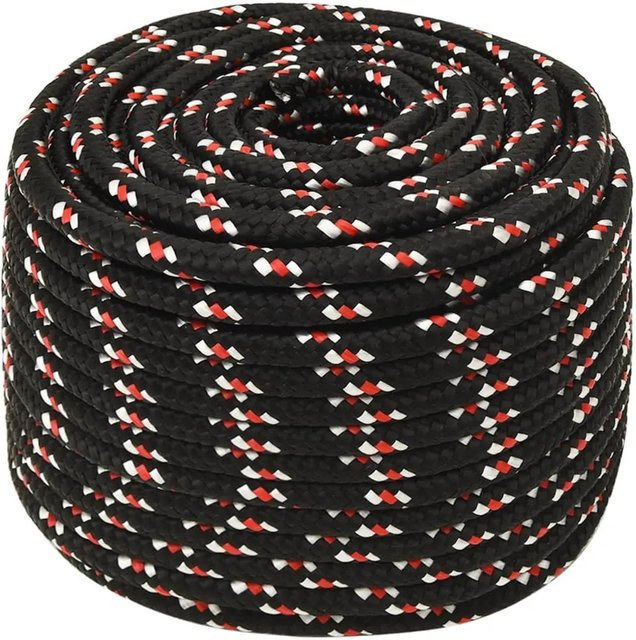 vidaXL Bootsseil aus Polypropylen in Schwarz, Durchmesser: 14 mm, Länge: 100 m - Bild 1