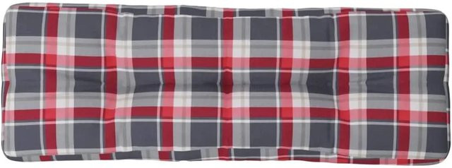 vidaXL Palettenkissen Rot Karomuster aus Polyester, B/T/H: 120 x 40 x 12 cm - Bild 1