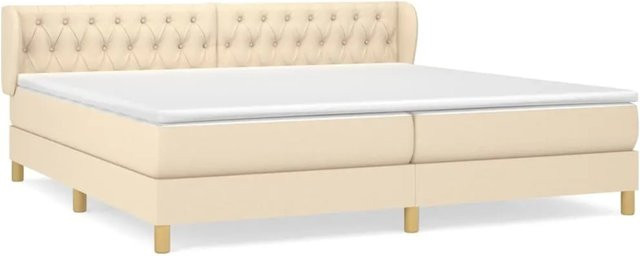 vidaXL Boxspringbett Hybrid mit Matratze, Farbe Beige, B/T: 200 x 200 cm - Bild 1