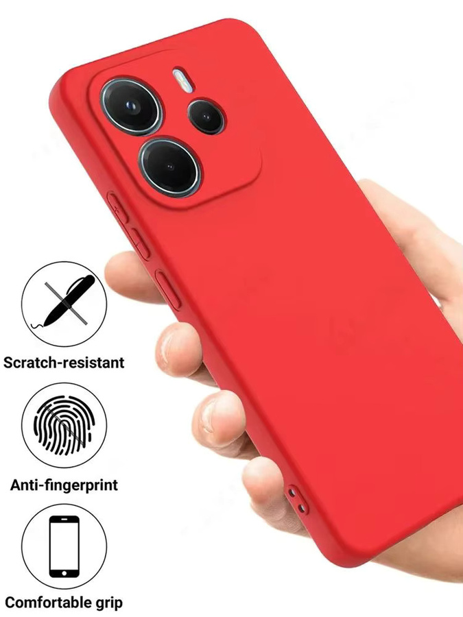 Stoßfeste Flüssigsilikon Handyhülle für Xiaomi Redmi Note 14 5G 6,67 Zoll in Grün und Rot - Bild 4