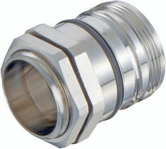 HARTING Wanddurchführungsgehäuse aus Messing in Silber, Artikelnummer 09151000363 - Bild 1