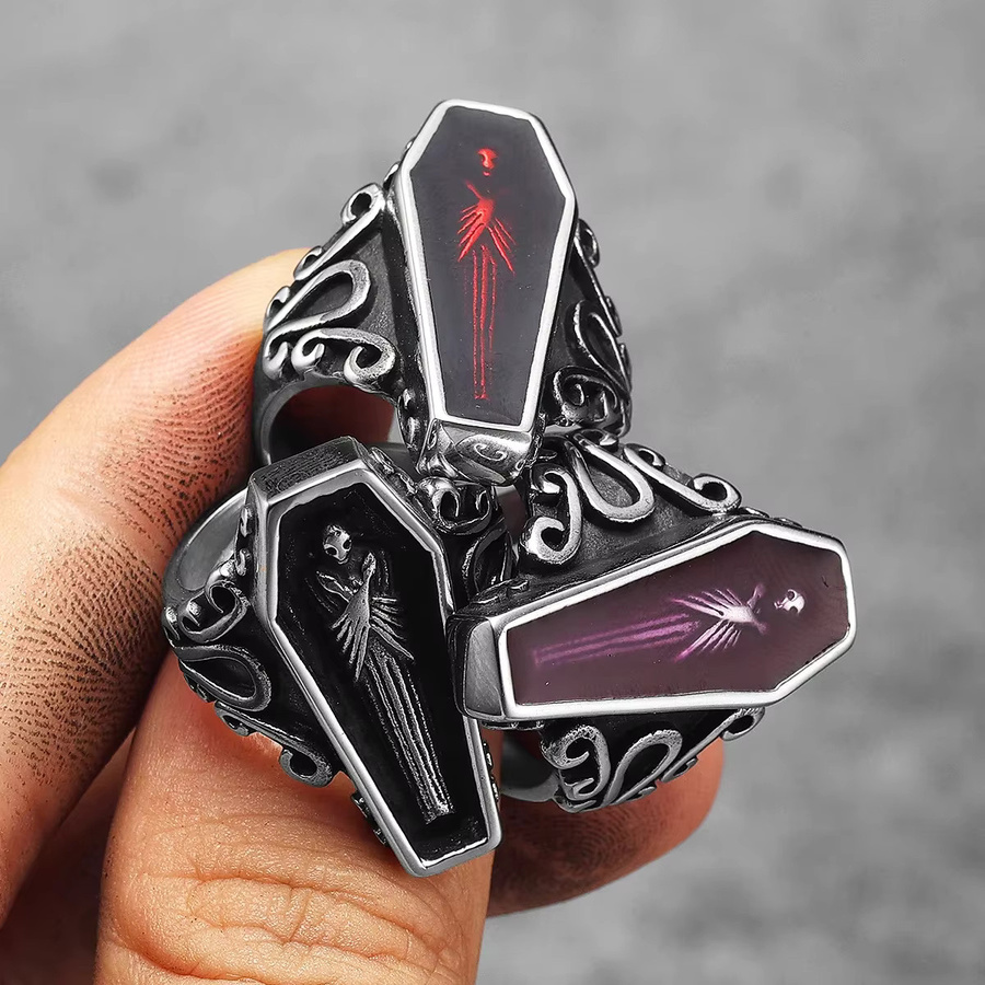 Metal Town Ring, Edelstahl, Silber, Punk, Unisex - Bild 3