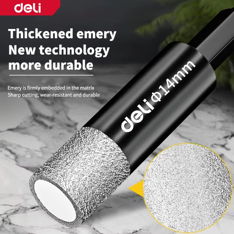 Deli Diamantbohrer-Set mit Sechskantschaft für Trockenbohrungen in Granit, Marmor und Fliesen, 6–14 mm - Bild 2