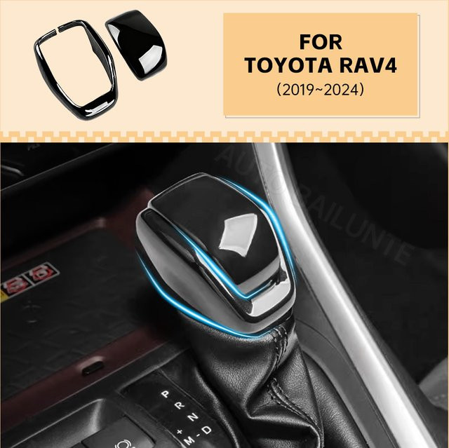 GZSICHUANG Schaltknauf Abdeckung Aufkleber für Toyota RAV4 XA50 (2019-2024) in Schwarz - Bild 1