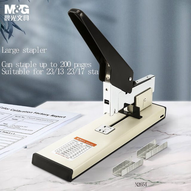 M&G Heavy Duty Buchhefter für bis zu 100 Blatt, robuster Metall-Hefter passend für Klammern 23/10, 23/13, 23/17 und 23/2 - Bild 1