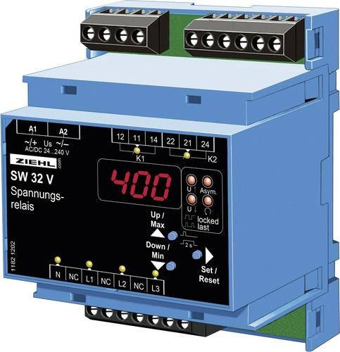 Ziehl Spannungsüberwachungsrelais SW32V S222279 mit 2 Relais-Ausgängen in Blau - Bild 1