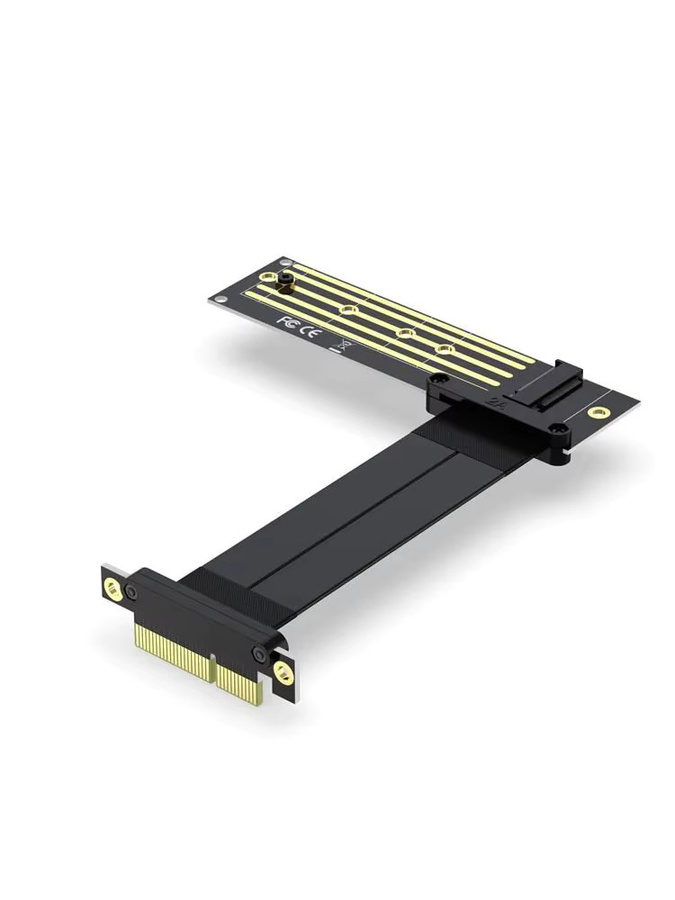 Haoyexin M.2 zu PCIe Riser-Karte PCIe x4 PCI-E 3.0 auf M.2 NVMe M-Key 2280 Gen3.0 Verlängerungskabel in Schwarz und Orange - Bild 2