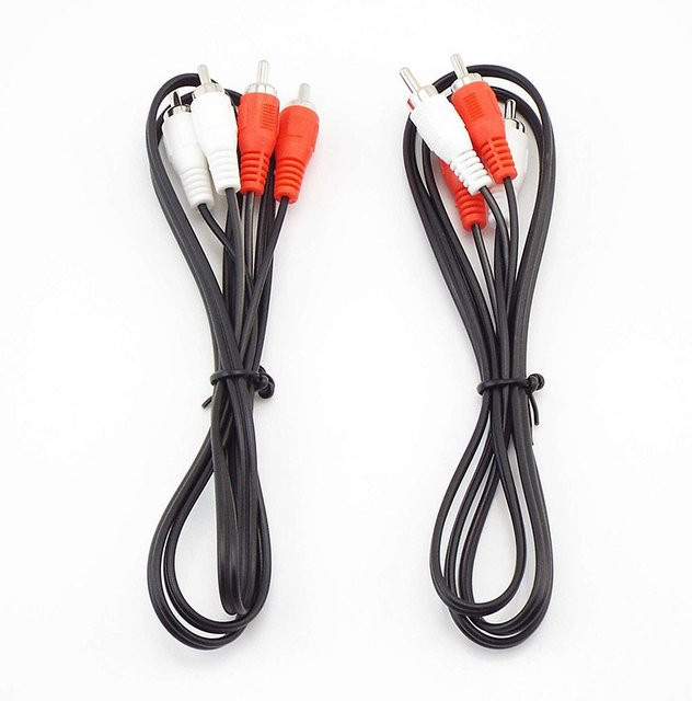 Gakaki Stereo Audio RCA Verlängerungskabel Schwarz 2x RCA auf 2x RCA Stecker - Bild 1