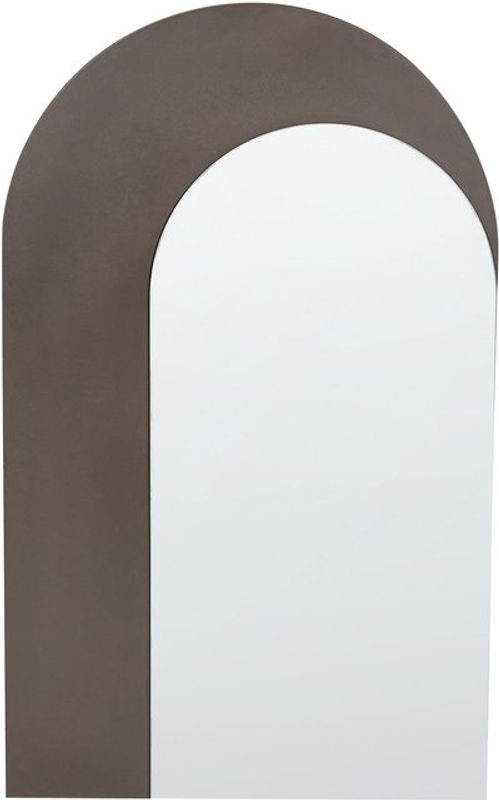 Beliani Wandspiegel Oval in Braun aus Holz mit modernem Design, B: 58 cm, H: 99 cm - Bild 1