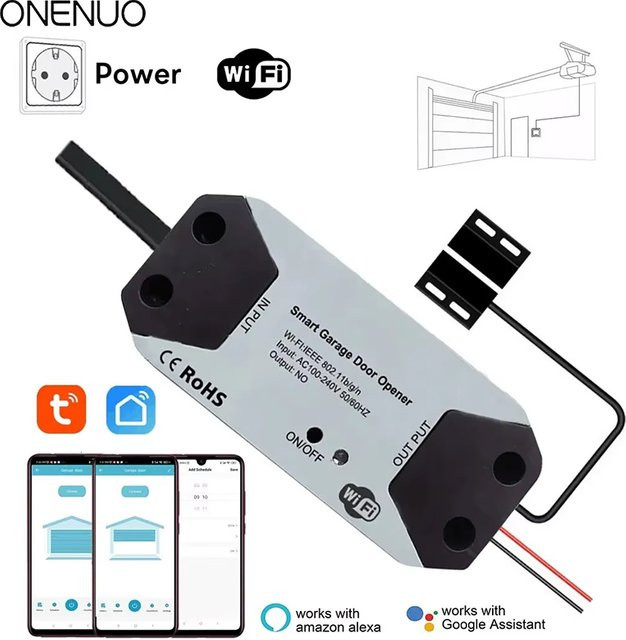 Tuya Smart Garagentor Controller Wifi Schalter für Alexa und Google Home in Schwarz oder Weiß - Bild 1