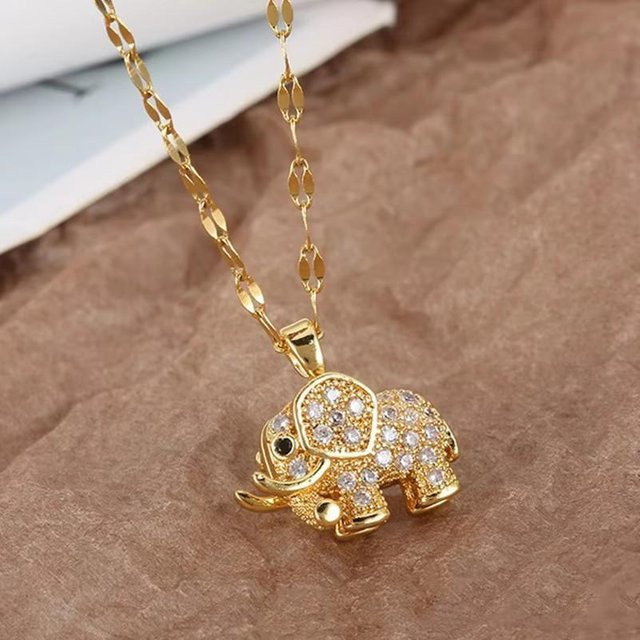 Lucky Star Jewelry Halskette Edelstahl, Zirkonia, Gold, Unisex - Bild 1