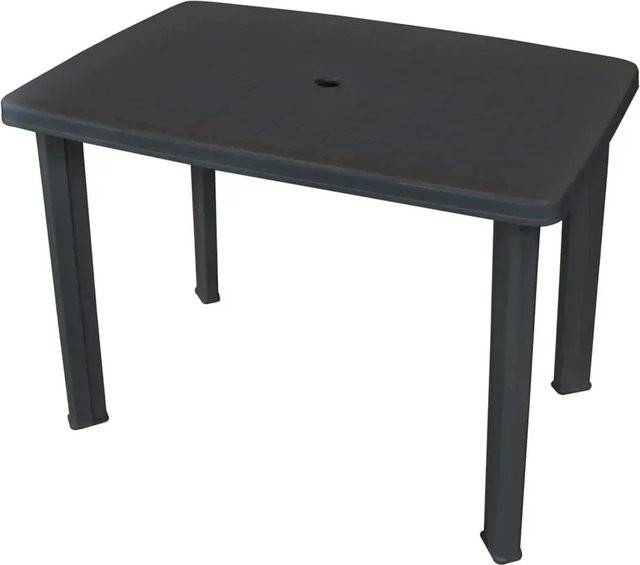 vidaXL Gartentisch aus Kunststoff in Anthrazit, B/T/H: 101 x 68 x 72 cm - Bild 1