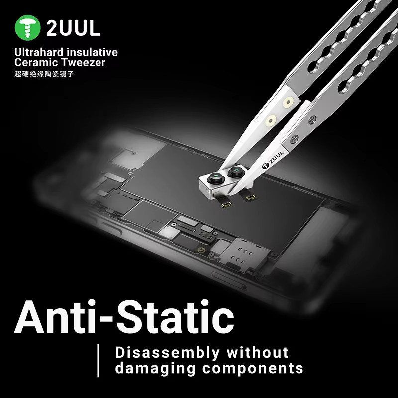 2UUL Antistatische Pinzette für präzise Reparaturen, nicht magnetisch und korrosionsbeständig - Bild 3