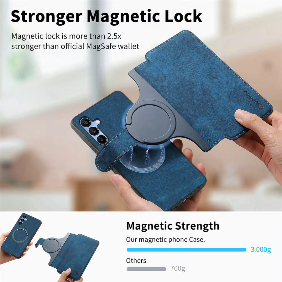 Luxus 2-in-1 Leder-Buchhülle für Samsung Galaxy A57 A56 A36 A35 A27 A17 A16 A15 A06 in Blau - Bild 4