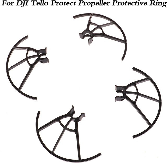 4er-Set Tello Ersatzpropeller aus Kunststoff in Schwarz mit Schutzringen für deine Drohne - Bild 1