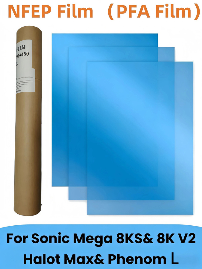 3 Stück NFEP/PFA-Folie für Phrozen Sonic Mega 8KS, 8K V2, HALOT Mega und Saturn 3 Ultra, B/T/H: 450 x 290 x 0,127 mm - Bild 4