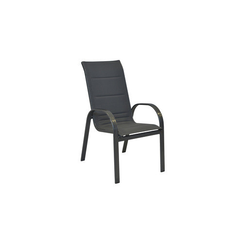 Merxx Gartenmöbelset Amalfi 7-teilig aus Aluminium und Textil in Grau mit Tisch und Stapelsesseln, Tisch B: 150 cm, T: 90 cm, H: 72 cm - Bild 2