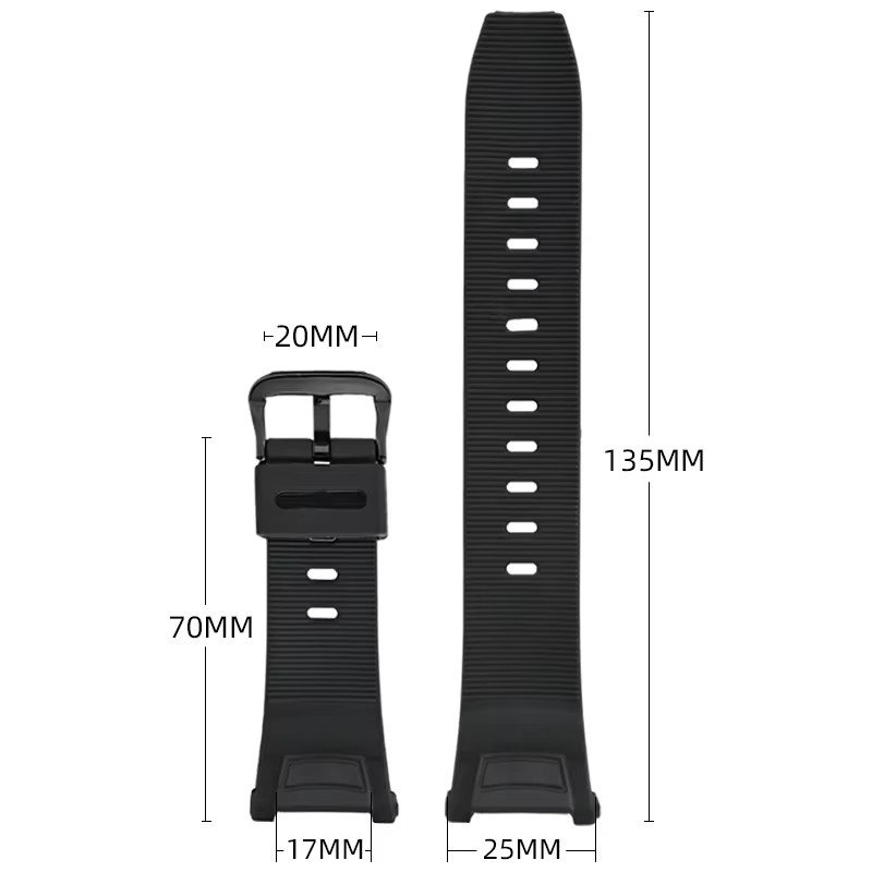 Casio Uhrenarmband Silikon, Schwarz, Herren - Bild 5