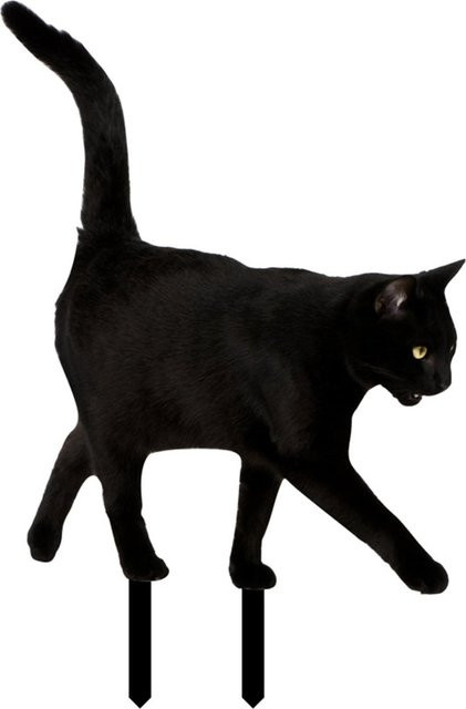 Dekorativer Gartenstecker Katze aus Acryl in Schwarz von Cherish Eyes - Bild 1